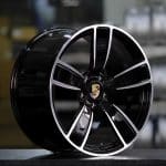 22x10 5x130 ET48 71.6 254 BLACK MACHINED FACE NEW PORS 5SPOKE