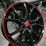 17x7.5 5x114.3 ET42 73.1 type-r BLACK  RED LIP