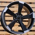 18x8 5x112 ET42 66.6 BLACK MACHINED FACE