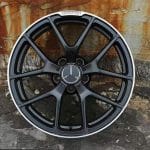 19x9.5 5x112 ET45 66.6 MATT BLACK MACHINED LIP