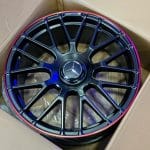 19x9 5x112 ET45 66.6 MATT BLACK RED LIP