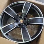 22x11 5x130 ET55 71.5 porsche SATIN BLACK MACHINED FACE