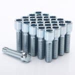 Set of 10 SILVER star bolts 50mm 14x1.5 + Key
