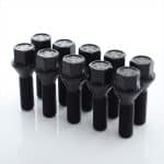 Set of 10 HEX17 tapered bolt M12x1.25 x32mm Black