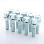 Set of 10 HEX17 tapered bolt M12x1.25 x50mm Silver