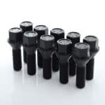 Set of 10 HEX17 tapered bolt M12x1.5 x32mm Black
