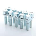 Set of 10 HEX17 tapered bolt M12x1.5 x45mm Silver