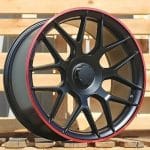 22x10 5x130 ET35 84.1 BLACK RED LIP