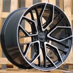 22x9 5X112 ET30 66.5 BLACK MACHINED FACE