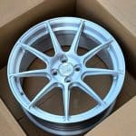 17x7.5 4x98 ET35 58.1 BRUSHED SILVER CLEAR COADING