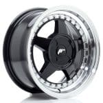 JR6 15x7 ET20-35 4x114.3 BLANK Gloss Black w/Machined Lip