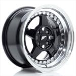 15x8 4x100 ET25 Gloss Black w/Machined Lip