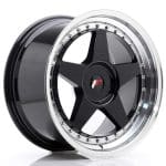 JR6 18x9.5 ET35 5x120  BLANK Gloss Black w/Machined Lip