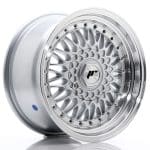 JR9 16x8 ET25 4x100 4x108 Silver w/Machined Lip+Silver Rivets