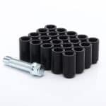 Set of BLACK star lug nuts 14x1.5 + Key