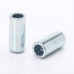 Set of SILVER long star lug nuts 14x2.0 + Key