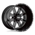 20x12 6x139.7 ET-44 106.25 MOTO METAL MO962 GLOSS BLACK MILLING