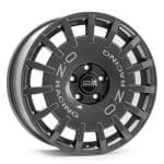 17x7 4x100 ET30  S RALLY RACING DARK GRAPHITE SILVER LETTERING