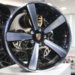 20x8.5 5x130 ET50 71.6 WX55 PORSCHE TARGA 5 SPOKE BLACK MACHINED FORGED