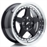 16x7 4x100 ET35 Gloss Black w/ Machined Lip