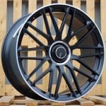 23x10 5x112 ET45 66.6 MATT BLACK MACHINED LIP