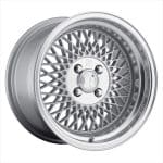 15x8.5 ET17 4x100 Silver w/ Machined Lip