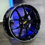 18x8 5x112 ET35 66.5 BLACK MACHINED LIP
