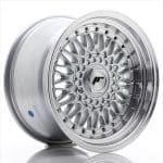16x9 ET20 4x100 4x108 Silver w/ Machined Lip+Silver Rivets