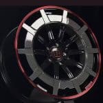 22x10 5x112 ET45 66.6 GLOSS BLACK RED LIP CARBON FIBER COVER