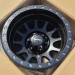 15x10 6x139.7 ET-44 110.1 MATT BLACK CHROME RIVETS