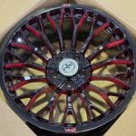 20x10 5x127 ET-25 71.6 BRIGHT BLACK RED MILLING