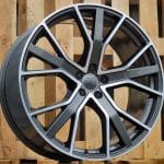 20x9 5X112 ET31 66.5 Grey Polished Half Matt   HYBR