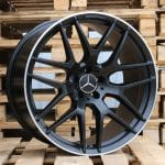 22x10 5x112 ET46 MATT BLACK MACHINED LIP C