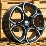 18x7.5 5x112 ET45 57.1 BLACK MACHINED FACE