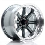 15x9 4x100/108  ET-13 Gun Metal w/ Machined Lip