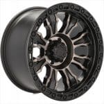 19x9 6x139.7 ET0 110.1 Matt Black Bronze Face Black Lip
